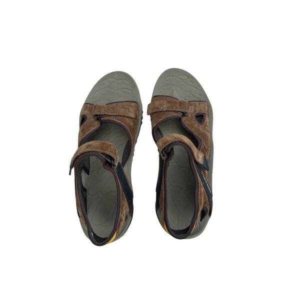 Merrell Men’s Suede Leather Outdoor Sandals Size 14 Adjustable Straps Vibram Sol - Picture 2 of 7